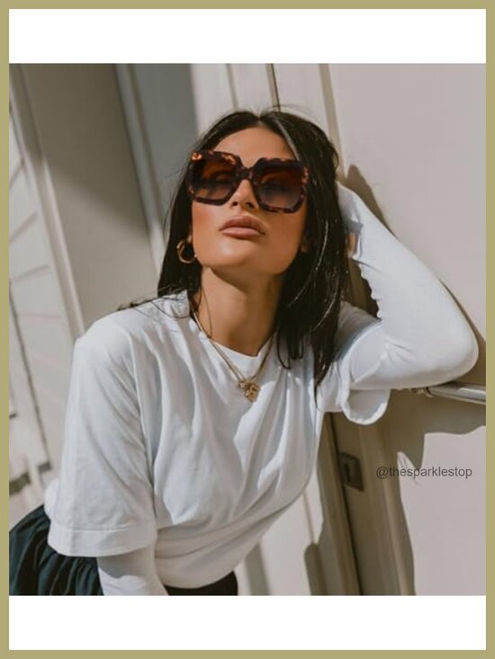 Oversized Square Sunglasses Retro Luxury UV400 Protection main image 4
